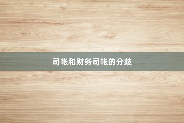 司帐和财务司帐的分歧