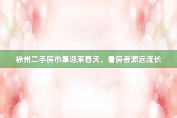 徐州二手房市集迎来春天，看房者源远流长